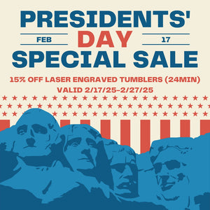 15% OFF LASER ENGRAVED TUMBLERS
